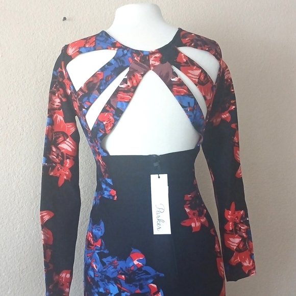 BRAND NEW!! PARKER XS FLORAL BODYCON VIBRANT DRESS - Picture 8 of 11